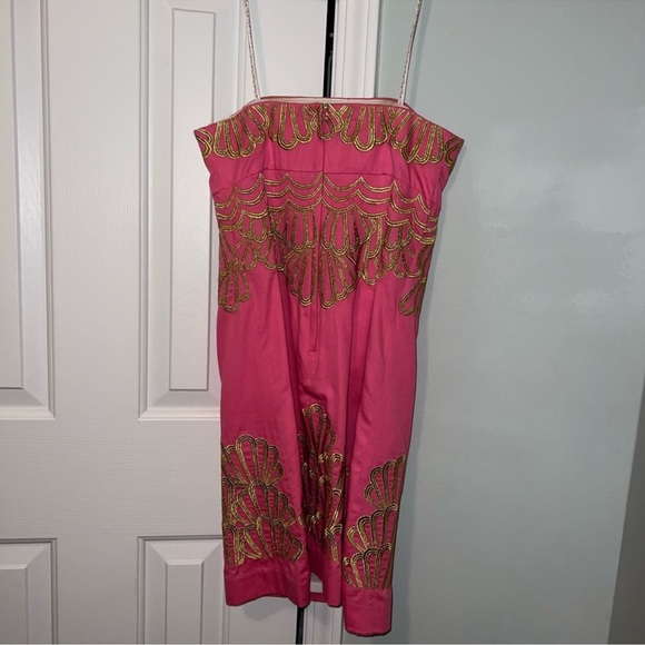 Lilly Pulitzer Vibrant Pink Strapless Dress with Gold Accents - Picture 5 of 5